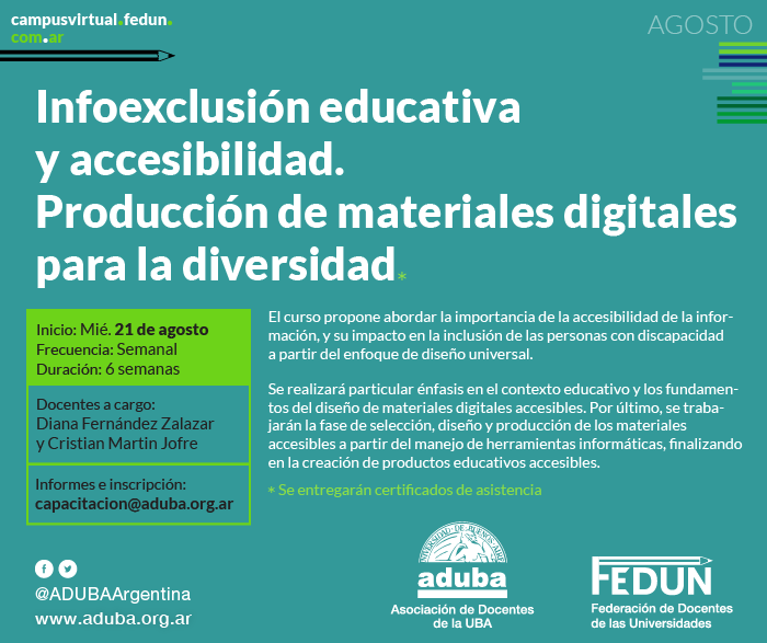 Infoexclusión educativa y accesibilidad. Producción de materiales digitales para la diversidad
