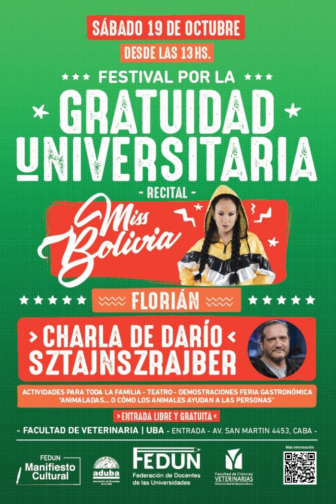Festival por la Gratuidad Universitaria, con Miss Bolivia y Darío Sztajnszrajber