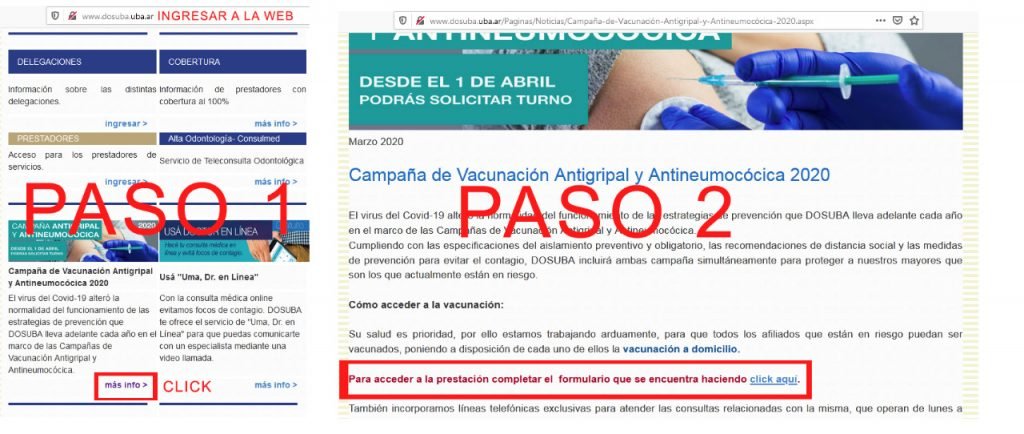 DOSUBA: Campaña de Vacunación Antigripal y Antineumocócica 2020