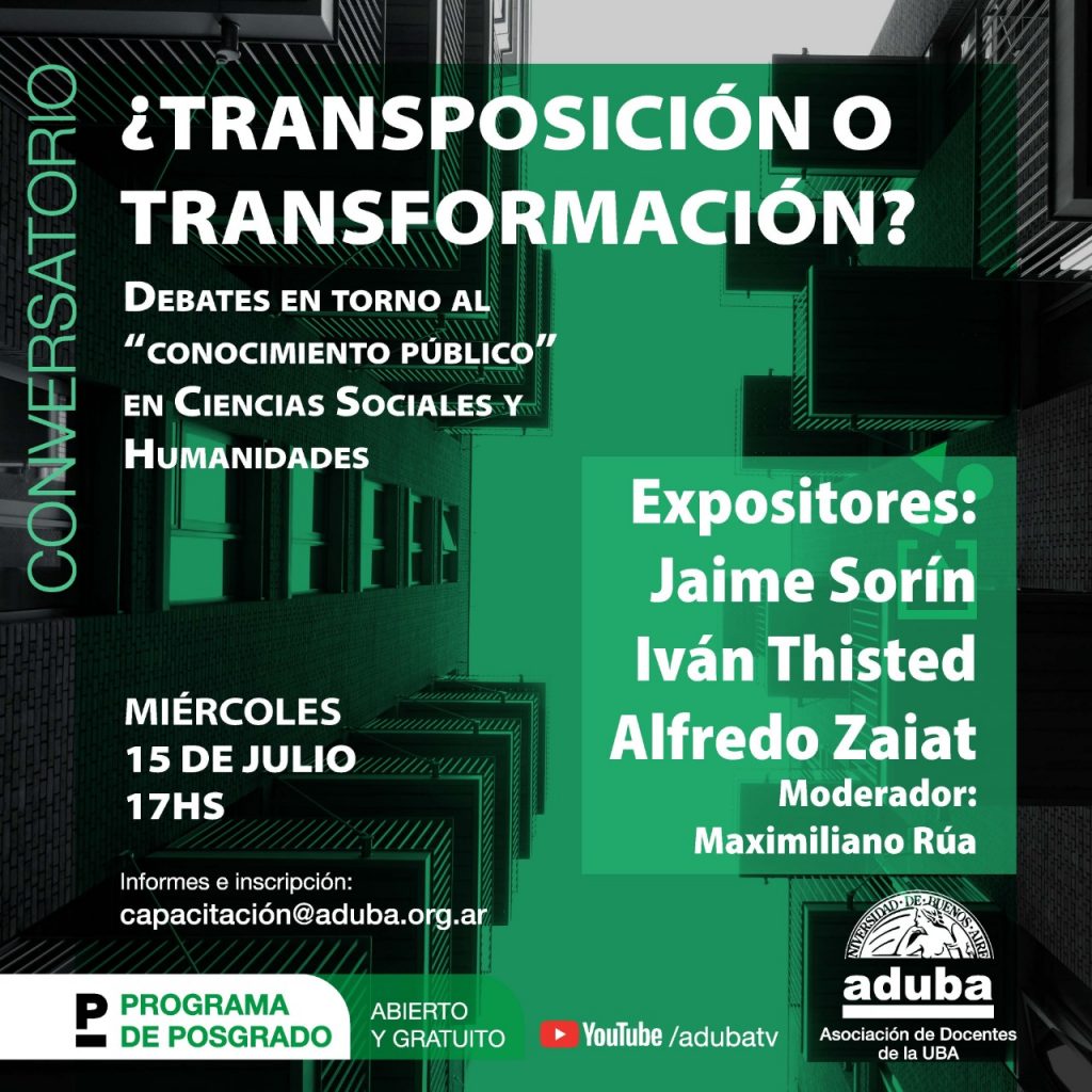 Conversatorio “¿Transposición o transformación?”, debates en torno al “conocimiento” en Cs. Sociales y Humanidades