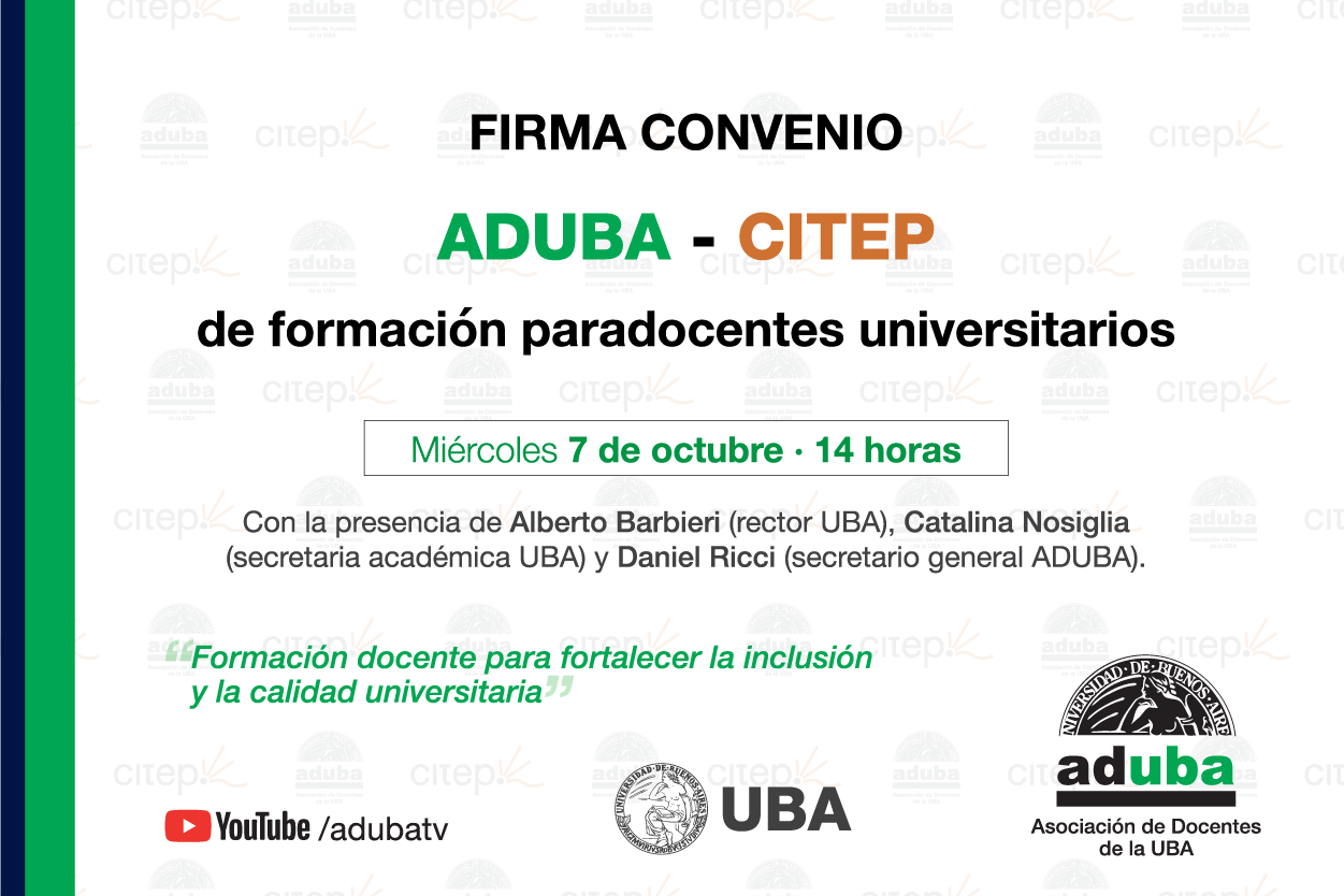 Invitación: Firma Convenio ADUBA – CITEP De Formación Para Docentes ...