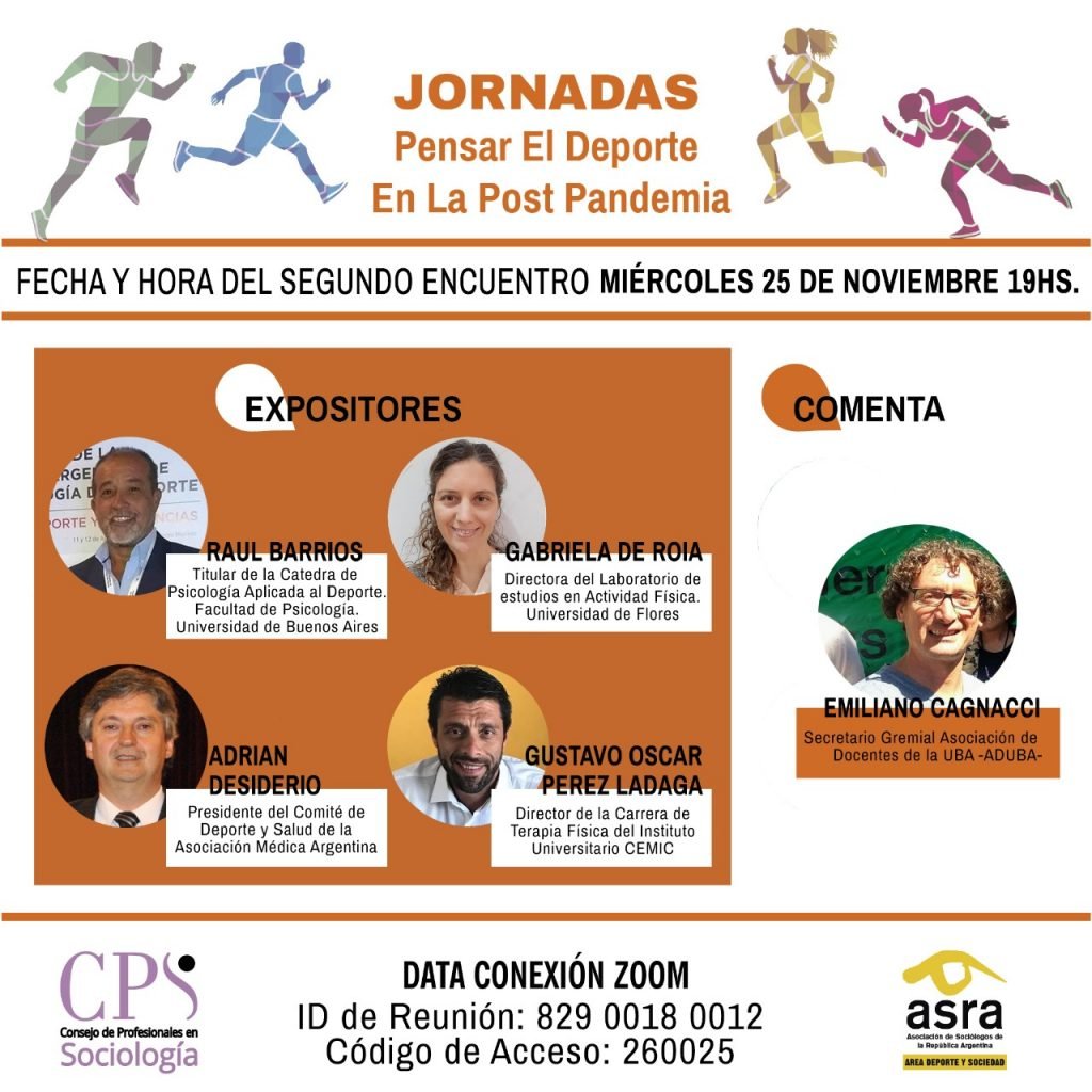 Jornadas sobre deporte en pospandemia de la Asociación de Sociólogos de la República Argentina