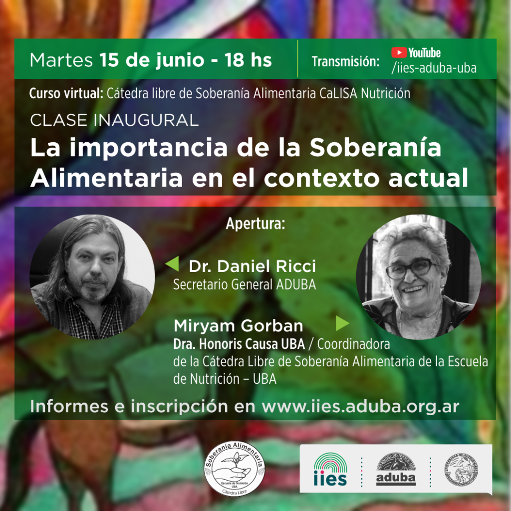 Curso virtual: Cátedra Libre de Soberanía Alimentaria CaLISA Nutrición